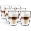 Bodum Pilatus Set of 6 Double-Walled Glasses, glass, transparent, 35 cl