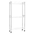 Amazon Basics Double Rod Garment Rack / Clothes Rail with Height-Adjustable Shelves - 181kg Max Weight, Chrome, 91 x 36 x 183 cm