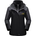 TACVASEN Ski Jacket Womens Black Sports Jacket Lady Skiing Winter Fleece Full Zip Hoodies Warm military Cold Outdoor cargo Windproof Snowboard Mountain Parka