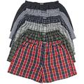 ToBeInStyle Men's Pack of 6 Loose Fit Tartan Plaid Boxers - Assorted - Large