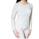 Maternity Top Nursing Vest Breastfeeding T-Shirt for Women Long-Sleeved 100% Merino Wool S-XXL (L, Grey)