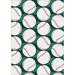 Blue/White 92 x 0.36 in Area Rug - Zoomie Kids Buehler Swing Batter Novelty Area Rug Nylon | 92 W x 0.36 D in | Wayfair