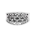 Floral Lattice,'Openwork Pattern Sterling Silver Band Ring from India'