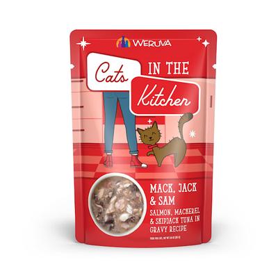 Cats in the Kitchen Originals Mack, Jack and Sam Salmon Tuna in Gravy Recipe Wet Food, 3 oz., Case of 12