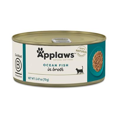 Applaws Natural Ocean Fish in Broth Wet Cat Food, 2.47 oz., Case of 24