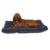 Rectangular Napper in Canvas with Cording, 48" L X 36" W X 4" H, Blue/Khaki, Large