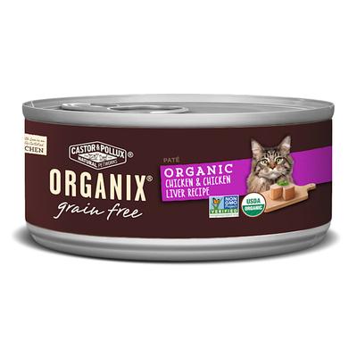 Castor & Pollux Organix Grain Free Organic Chicken & Chicken Liver Pate Wet Cat Food, 3 oz., Case of 24