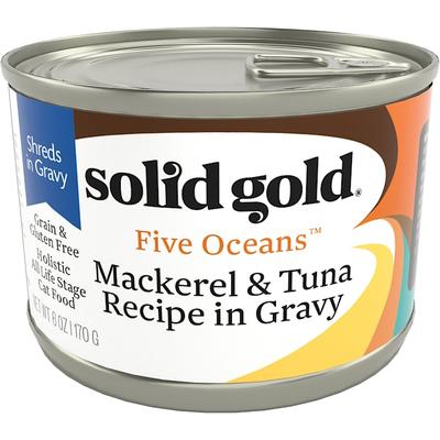 Solid Gold Five Oceans Mackerel & Tuna Grain Free Canned Cat Food, 6 oz., Case of 8