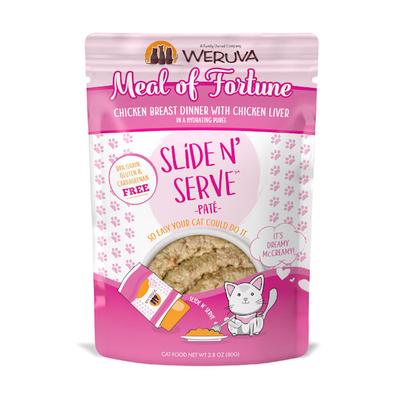 Weruva Pate Meal of Fortune Chicken Breast Dinner with Chicken Liver in a Hydrating Puree Wet Cat Food, 2.8 oz., Case of 12