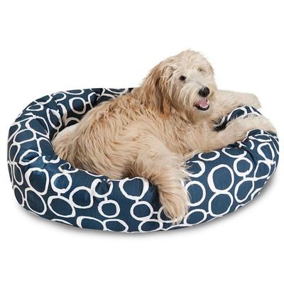 Majestic Pet Fusion Navy Sherpa Bagel Dog Bed, 52" L x 35" W