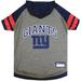 NFL NFC T-Shirt Hoodie For Dogs, X-Small, New York Giants, Multi-Color