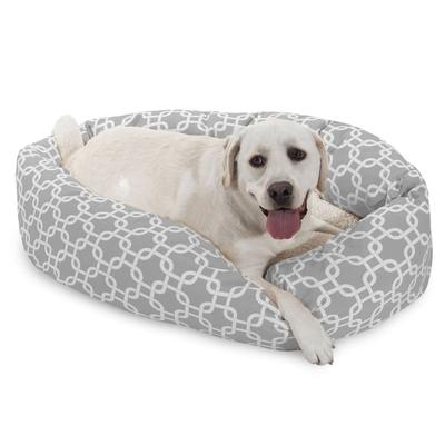Majestic Pet Grey Links Sherpa Bagel Dog Bed, 40" L x 29" W