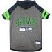 NFL NFC T-Shirt Hoodie For Dogs, X-Small, Seattle Seahawks, Multi-Color
