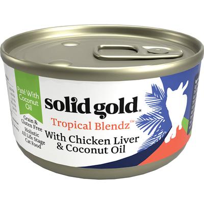 Solid Gold Tropical Blendz Chicken Liver & Coconut Oil Pate Wet Cat Food, 3 oz., Case of 12