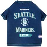 MLB American League West T-Shirt for Dogs, X-Small, Seattle Mariners, Multi-Color