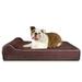 Orthopedic Memory Foam Dog Bed With Pillow, 38" L X 28" W X 5.5" H, Brown, Large