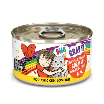 B.F.F. OMG Stir it Up Chicken & Salmon Dinner in Gravy Wet Cat Food, 2.8 oz., Case of 12