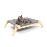 Designer Pet Lounge with Reversible Fabric Hammock Neutral Paint Spts/Crosses for Cats, 28.75" L X 23" W X 6.5" H, Medium, Gray