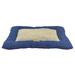 Denim Pillow Wine Piping Dog Bed, 36" L X 26" W, Large, Blue / Tan