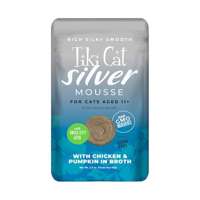 Tiki Cat Velvet Mousse Senior Chicken with Pumpkin Wet Cat Food, 2.8 oz., Case of 12