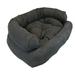 Luxury Micro Suede Overstuffed Pet Sofa, 36" L X 54" W X 13" H, Anthracite, X-Large, Black