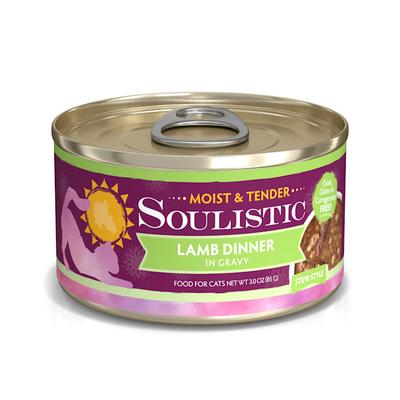 Soulistic Moist & Tender Lamb Dinner in Gravy Wet Cat Food, 3 oz., Case of 12