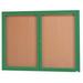 AARCO Illuminated Enclosed Wall Mounted Bulletin Board Cork/Metal in Green/White | 48 H x 60 W x 4 D in | Wayfair DCC4860RIG