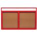 AARCO Enclosed Wall Mounted Bulletin Board Cork/Metal in Red/White | 36 H x 72 W x 2 D in | Wayfair DCC3672RHR