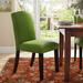 Wayfair Custom Upholstery™ Nadia Upholstered Parsons Chair Upholstered, Wood in Blue/Black | 38 H x 19 W x 26 D in E14B79DE577D47088438EDDCCBA5CCD3
