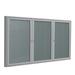 Ghent 3 Door Enclosed Vinyl Bulletin Board w/ Satin Frame Vinyl/Metal in Gray | 48 H x 2.25 D in | Wayfair PA34872VX-199