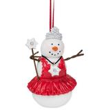 The Holiday Aisle® Snowman Hanging Figurine Ornament Ceramic/Porcelain in Red/White | 3.5 H x 2 W x 1 D in | Wayfair