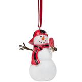 The Holiday Aisle® Snowman Hanging Figurine Ornament Ceramic/Porcelain in Black/White | 3.5 H x 2 W x 1 D in | Wayfair