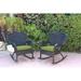 Bay Isle Home™ Batchelder Rocking Chair Wicker/Rattan/Fabric in Black | 35 H x 35 W x 29.5 D in | Wayfair 96D11BDD021648138A4F564E68EA2D7D