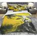 East Urban Home Designart Hand Painted Acrylic Marble Duvet Cover Set Microfiber in Black/Yellow | Twin Duvet Cover + 1 Sham | Wayfair