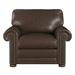 Club Chair - Canora Grey Sopheak 42" Wide Top Grain Leather Club Chair Leather/Genuine Leather in Brown | 36 H x 42 W x 39 D in | Wayfair