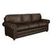 Canora Grey Starisha 90" Genuine Leather Rolled Arm Sofa Genuine Leather in White/Brown | 36 H x 90 W x 41 D in | Wayfair