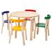 ECR4Kids Bentwood Round Table & Curved Back Chair Set, Kids Furniture, 5-Piece Wood in Blue/Brown/Green | 20.5 H x 29.5 W in | Wayfair ELR-15821-AS