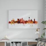 Wrought Studio™ 'San Antonio Texas Skyline Red' Graphic Art on Wrapped Canvas in White | 30 H x 47 W x 2 D in | Wayfair