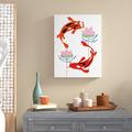 World Menagerie 'Koi Fantasy II' Graphic Art on Wrapped Canvas Metal in Green/Orange/Red | 32 H x 24 W x 2 D in | Wayfair