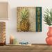 Bay Isle Home™ 'Pineapple Welcome I' Graphic Art on Wrapped Canvas in Brown/Green/Yellow | 24 H x 24 W x 2 D in | Wayfair