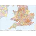England & Wales Postcode District Wall Map (D9) - 47" x 33.25" Laminated