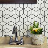 Merola Tile Metro Rhombus 1.75" x 3" Porcelain Grid Mosaic Wall & Floor Tile Porcelain in White | 3.13 H x 1.75 W x 0.25 D in | Wayfair WFFMTRHOMW