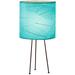 Eangee Metal Tripod Drum Sea Blue Accent Table Lamp