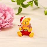 Matashi Crystal Hand-Painted Candy Cane Christmas Bear Figurine Crystal in Red/Yellow | 2.5 H x 2 W x 2 D in | Wayfair MTTB3053