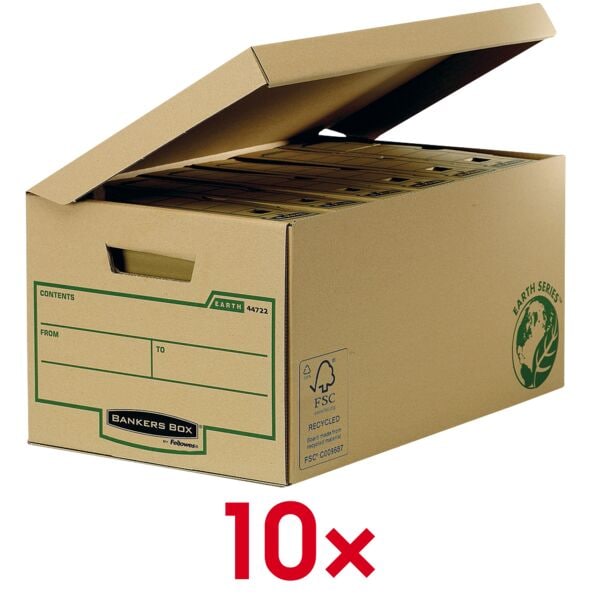 Bankers Box Earth Series Klappdeckelbox »Maxi« - 10 Stück braun, 29.3x39x56 cm Image