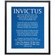 Invictus Poem Framed Art Print by William Ernest Henley/Invictus Inspirational Poem Quotes Home Decor, Motivational Gift Poster/Bedroom Poster/Home Office Positive Wall Art (Blueprint)
