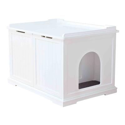 TRIXIE Wooden Pet House White Litter Box, 29.5" L X 20" W X 20.75" H