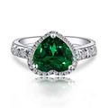 Navachi 925 Sterling Silver 18k White Gold Plated 2.5ct Heart Ruby Emerald Az9808r Rings(Sizes O)