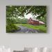 August Grove® 'Red Barn Rustic' Photographic Print on Wrapped Canvas Metal in Black/Gray/Green | 22 H x 32 W x 2 D in | Wayfair