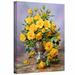 ArtWall Roses in a Silver Vase by Albert Williams Painting Print on Wrapped Canvas Metal in Brown/Yellow | 26 H x 32 W x 2 D in | Wayfair